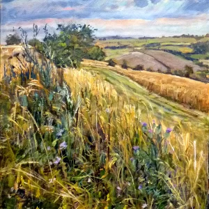 Summer grass with thistles. Salisbury Plain